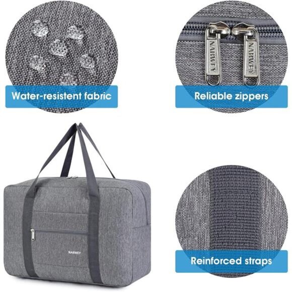 For Spirit Airlines Personal Item Bag 18x14x8 Foldable Travel Duffel Bag Tote - Picture 5 of 7